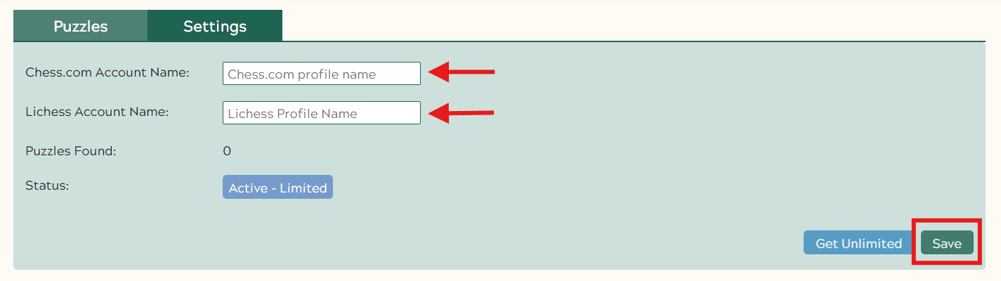 Image of the puzzle filters available from the My Puzzles page